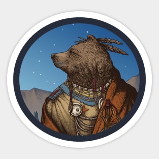 Bear enjoy the night Sticker